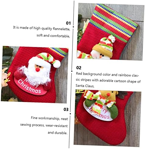 AMOSFUN 3pcs poklon torba Božićne čarape Chrismas Socks Cheistmas džepne čarape Božićne čarape Candy Bag Snjegović Božićne čarape