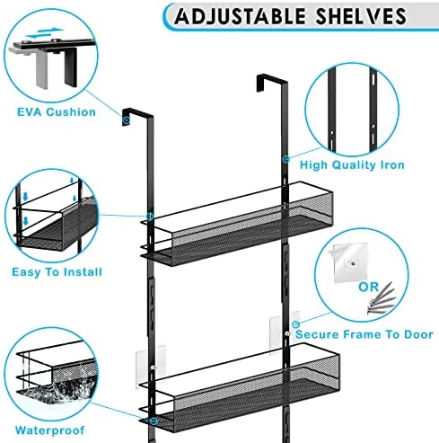 Preko vrata Ostali organizator - 6-tier Organizovani zamotač za vješanje i zidni montirani otvor za spavanje, preko vrata začine za začin s podesivim kukama za kuhinju, kupaonicu, spavaću sobu, ostavu