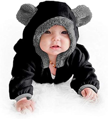Povezivanje dječji kaput dječaci crtani kombinezon uši čvrsta odjeća fleece hoodie baby dugih kaputa za dječake