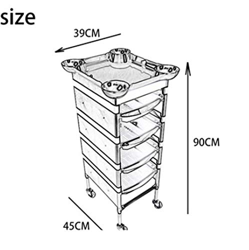 Kolica za Salon sa ABS fiokama, metalni držač, Rolling Wheels za stilista Frizerski Salon Nameštaj za čuvanje kose multifunkcionalna