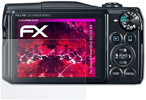 Atfolix plastični stakleni zaštitni film kompatibilan sa Canon PowerShot SX710 HS Stakleni zaštitnik, 9h hibridnog stakla FX staklenog zaslona plastike