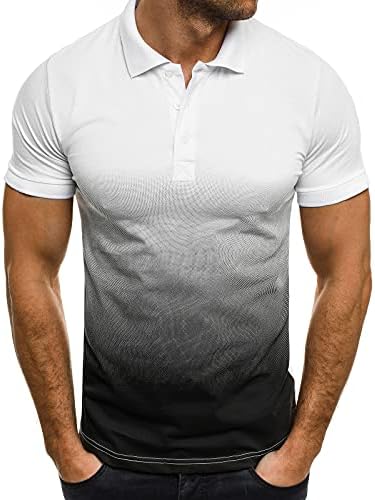 Muška kratka rukav boja blok T Shirt gradijent štampani kratki rukav Golf majice za muškarce Summer Casual Tee Tops Polo majice
