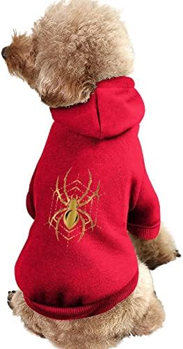Zlatna paukovna odjeća zimske dukseve za kućne ljubimce Mekane i tople pseće dukseve za male srednjeg pse XS