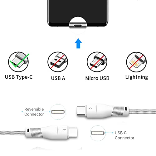 Dugi USB C do USB-C kabel za punjač 6ft 10ft, brz punjenje 60W PD punjenje za Samsung Galaxy S22 / S22 Plus / S22 Ultra / S23 / S23