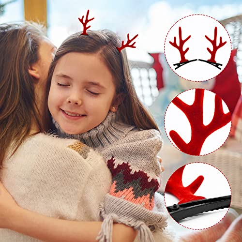 1 par božićne kose za žene za žene djevojke - reinder klip za kosu jeleni rogovi Barretts Holiday Xmas Oprema za kosu