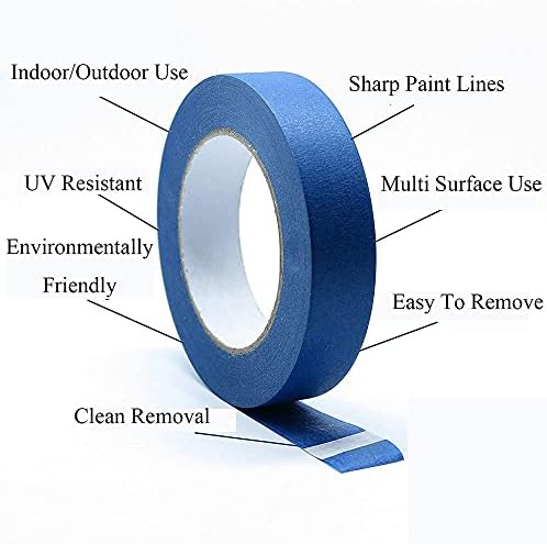 Seiwei teksturirana traka za papir, traka za maskiranje, ukrašavanje ljepljive trake za prskanje, unutarnja vanjska prasna traka, paket od 3, plave, 8mm x 20m