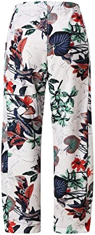 Ženske hlače visoke struk džep elastični cvjetni ispis Komforni labavi sportski pantski kamuflažni pant