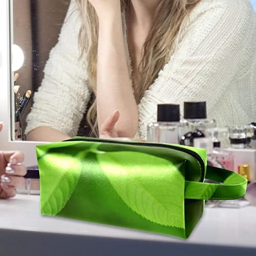 Travel Makeup Bag Vodootporna kozmetička torba torba za točku šminke za žene i djevojke, zelene lišće