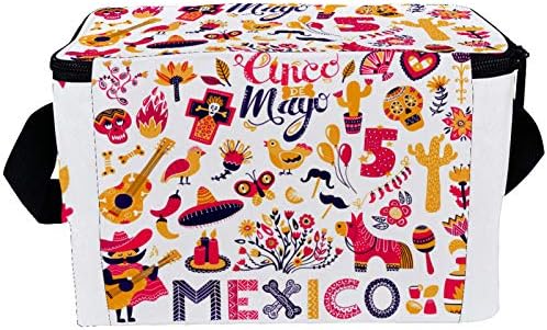 Nepropusna kutija za ručak, izolovana Bento kutija za muškarce i žene za odrasle, kanta za ručak za višekratnu upotrebu sa naramenicom Meksički Cinco De Mayo