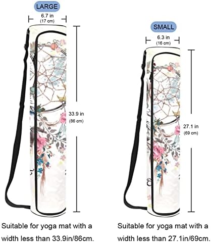 Yoga Mat torba, hvatač snova i cvijeće dizajn Vježba Yoga Mat Carrier full-Zip Yoga Mat torba za nošenje sa podesivim remenom za žene i muškarce