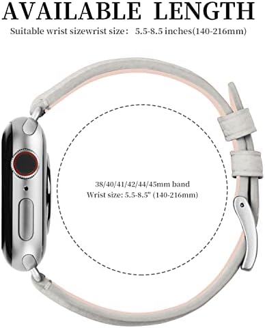 Kompatibilni jabučni satovi Fullmosa 41 40 38mm, kožni IWATCH pojas sa futrolom za seriju 8/5/1/1 / SE / SE2 za žene muškarci, bjelokosti
