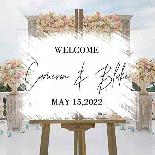 Romantični akrilni znakovi za dobrodošlice Dobrodošli u naš početak personalizirani vjenčanje Welcome potplaćeni leđa bijela boho
