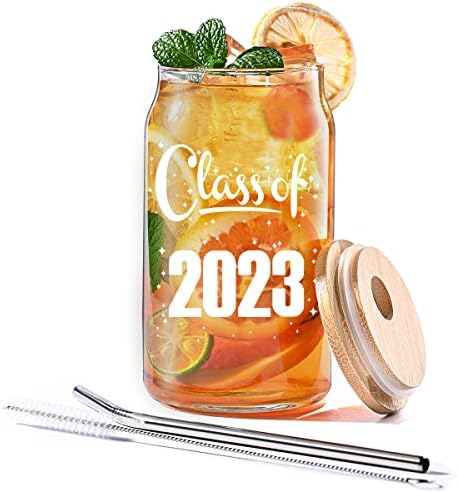 HAYOOU klasa 2023 diplomski pokloni za nju, njega, fakultetske poklone-inspirativni poklon za diplomu Premium Laser urezan gravirano 16 unci čaša za tegle za piće