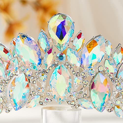 Aw svadbene tijare i kruna za žene, AB Rhinestone Queen princeza traka za glavu Dodaci za kosu za izbor maturalne rođendanske zabave
