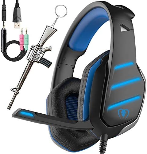 SVYHUOK Pro Gaming slušalice za PC PS4 Xbox One surround zvuk slušalice za uši sa mikrofonom LED svjetlo bas Surround mekana memorija za uši za kompjuterske Laptop Switch igre Kid's Boy's Teen's Gifts