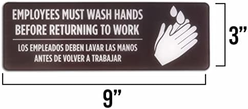 Dvojezični znak za pranje ruku - Zaposleni moraju oprati ruke prije nego što se vrate na posao Javni kupatilo Znak na engleskom i