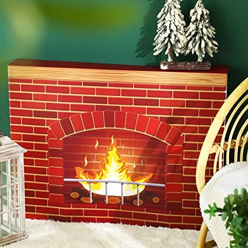 Kardan božićnog koruganog kamina Kardona Crvena opeka Kartonski kamin Lažni kamin Pokloni Veštački vatra Karton 3D vatra Lažni centar za božićne ukrase za božićne zabave