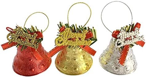 YinQin 12kom Merry Christmas Bells Ornament 4.5 cm Jingle Bells za božićno drvce DIY dekoracija za Božićnu zabavu 3 Boja Kućni dekor