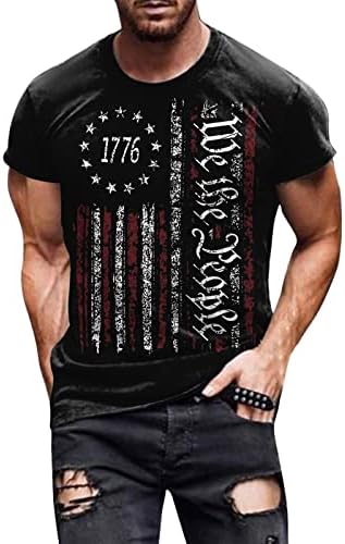 Aipengry 1776 muška majica uznemirena američka zastava Patriotske majice 4. srpnja Košulje za muškarce vojnike kratkih rukava mišića