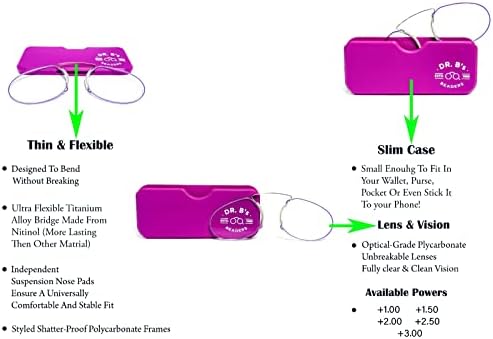 Čitaoci Dr. B-A za nos štipaju naočare za čitanje sa univerzalnim kućištem za muškarce i žene naočare za čitanje čitača naočara