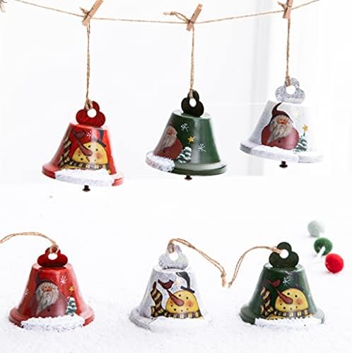 Božićni bell ukrasi Božić viseće željeznog zvona ukras Jingle Bells Božićna stabla Privjesak Ornament Santa Claus Snjegović Bell Viseći dekor Božićno zvono Dekoracija (boja: srebrna, Veličina: