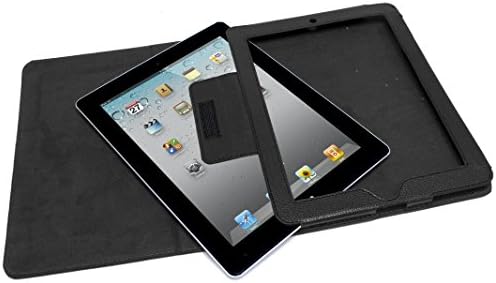 iPad 1 futrola, bastex folio sintetička kožna kućišta s ugrađenim postoljem za Apple iPad 1 1. generacija - crna
