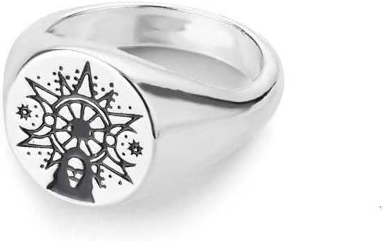 LONGLITER Sun Tarot kartonski prstenovi za žene Amulet zodijački prsten zlatni srebrni Vintage prstenovi nakit Anillos-zlato-7-Nakit