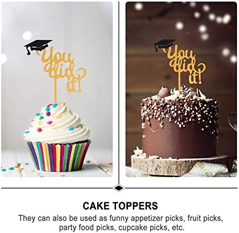 ABOOFAN 5kom diplomski Cupcake Toppers akrilni desertni ukrasi za torte potrepštine za zabavu