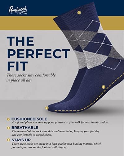 Pembrook dijabetičke čarape za muškarce - 4 para mirisa Besplatno stilski dijabetičke čarape za muškarce Rad | Muške dijabetičke čarape