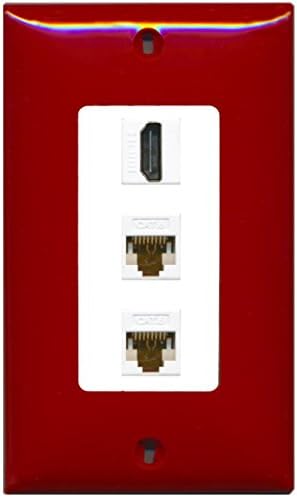 Riteav - 1 port HDMI 2 port6 ​​Ethernet ukrasna zidna ploča - bijela