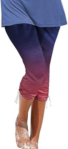 LMSXCT ženske kapi hlače Ljeto Slim Fit elastični struk obrezane hlače Ležerne prilike za odmor Hlače na plaži Visoki zveznici