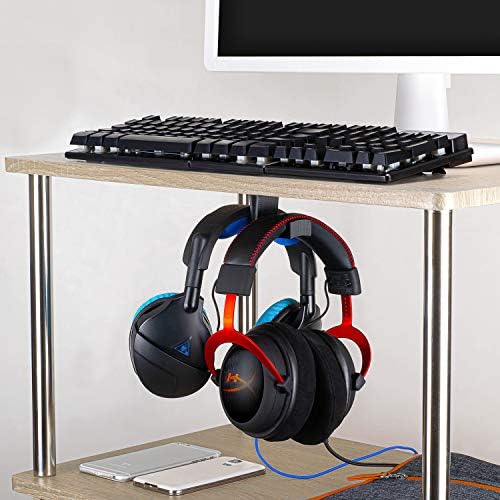 Brainwavz Bigt dvostruki postolje za slušalice, ispod stolnog vješalica za slušalice, igračke slušalice, mobitele opreme, štap, bez vijka, crna