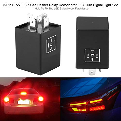 LED Flasher relej, 12V 5 pin EP27 FL27 elektronski LED lampica za lampicu za pokazivanje svjetla Univerzalno za Buick za Chrysler za Dodge za Ford za Jeep za Lincoln Mazda Mercury