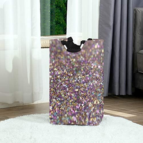 YYZZH višebojni Glitter Confetti Print velika torba za veš korpa torba za kupovinu sklopiva poliesterska korpa za veš sklopiva torba za odeću sklopiva kanta za pranje