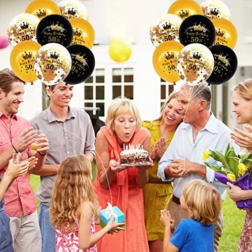 30. rođendan baloni, 12-inčni crni zlatni 30. rođendan baloni Crno zlato Confetti Happy 30. rođendan baloni za 30 godina Obiteljski muškarci Žene Rođendanske zabave Dobavljači, 15 paketa