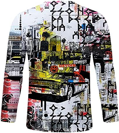 Xiloccer muške košulje s dugim rukavima i majice za muškarce Vintage Crewneck Duksera Ležerne prilike Muške Street 3D digitalni tinejdžeri