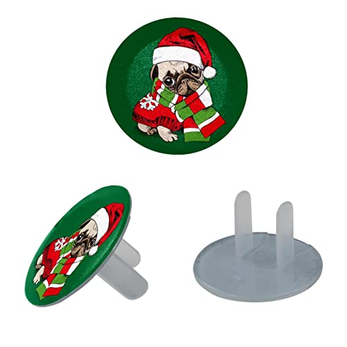 Laiyuhua Outlet pokriva dječju propovještenje (12 i 24 paket) Steanty Električni štitnik za utikač | Sigurnosni plastični izlazni poklopci | Jednostavna instalacija | Sklop u šoku - smiješan pas poguljao je božićni šešir