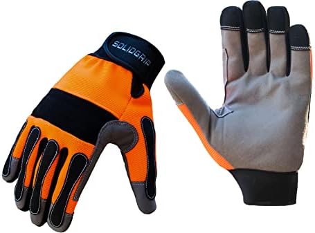 SOLIDGRIP ™ narandžaste / crne radne rukavice za muškarce, baštenske rukavice, mehaničke rukavice svakodnevne višenamjenske mehaničke