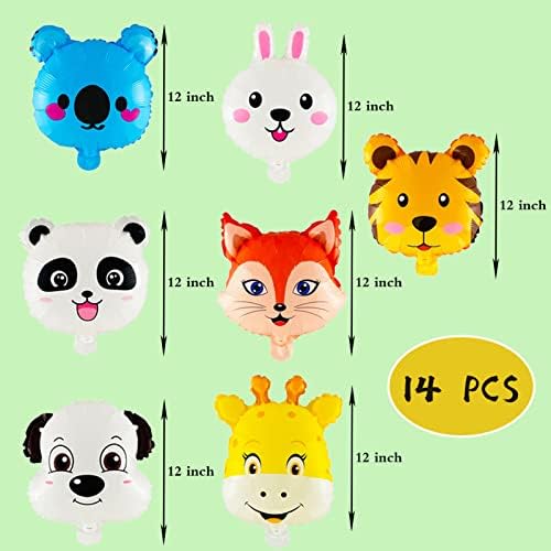 14pcs iz džungle Safari životinje Folija Balloons Zoo Baloni za životinje uključuju panda koala žirafa zec lisice tigrastih balona za životinje baloni za dječake