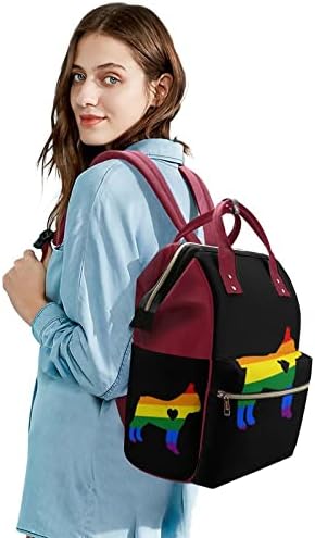 LGBT bulldDog torba za pelene ruksak stilski materinsku vrećicu multifunkcijsko vodootporno putovanje starateljskim ramenom