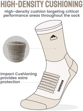 Samsox 2-par Merino vunene čarape, izrađene u SAD-u 3/4 čarape za hodanje za hodanje i pokretanje posade za žene i muškarce