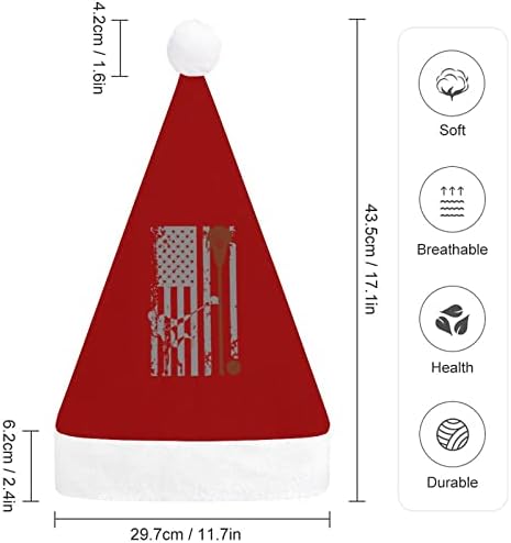 Lacrosse zastavu košulju muškarci pliš Božić šešir Naughty i lijepo Santa kape sa pliš obodom i Comfort Liner Božić ukras