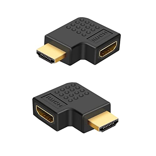 HDMI ženski na ženski adapter 2-pakovanje 4K i 3D, 90 i 270 stupnjeva HDMI priključak Koupler Extender pretvarač 3D 4K 1080p za TV Roku Fire Stick Chromecast Nintendo prekidač Xbox One PS5 PS4 laptop