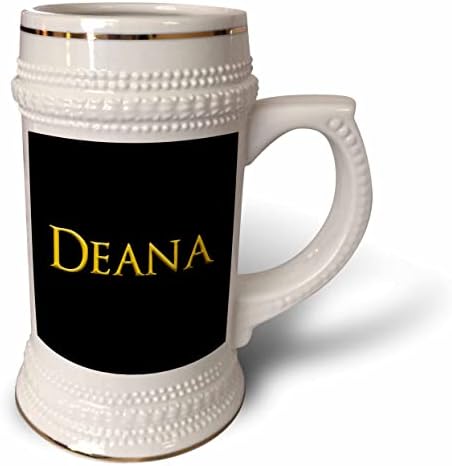 3Droza Deana Common Woman ime u Americi. Žuta na crnoj šarmu - 22oz Stein krigla