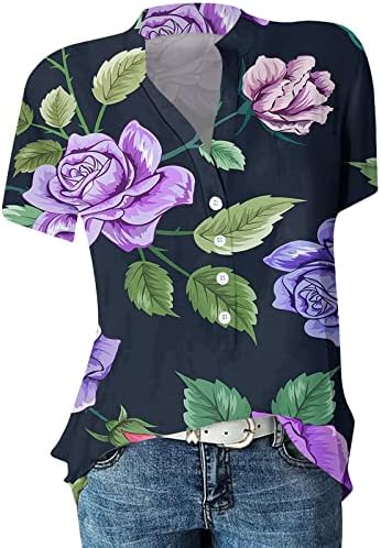 Ženska majica dolje modni casual vrhovi tiskani kratkih rukava s kratkim rukavima za kratke bluze za, s-3xl