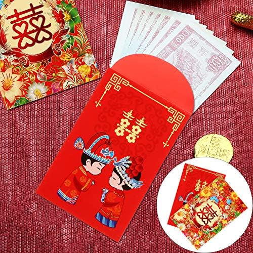 PRETYZOOM Nova Godina crvene koverte Kinesko vjenčanje crveno vjenčanje crvene koverte Kinesko vjenčanje hong bao vjenčanje crvene paketne koverte 80kom Mini kineska Nova godina crvena koverta