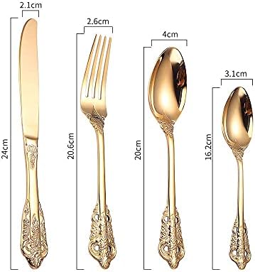 Set pribora za jelo od 4 komada,Set posuđa od nerđajućeg čelika sa viljuškom za kašiku noža,set srebrnog posuđa za kuhinju, zabavu,večeru,banket osnovne kuhinjske potrepštine