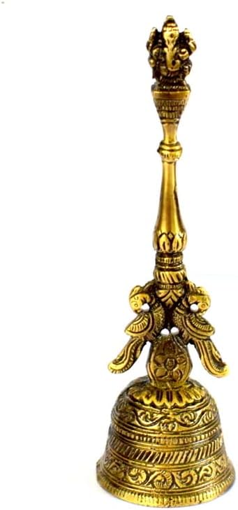 WIGANO BRASS HANDCRAFT 8 inčni veliki ganesha puja ručni bell Ghanti za Poojan, aarti ili duhovnu svrhu