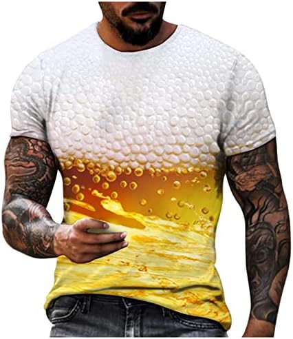 Dizajnerska majica za muškarce 3D digitalno pivo ispis okruglog vrata s kratkim rukavima pulover bluza Sve utakmice stilskih hladnih vrhova