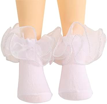 Oyoungle Djevojka Vintage čipke ruffle crew čarape za podružnu haljine za ruke svakodnevno čarapa
